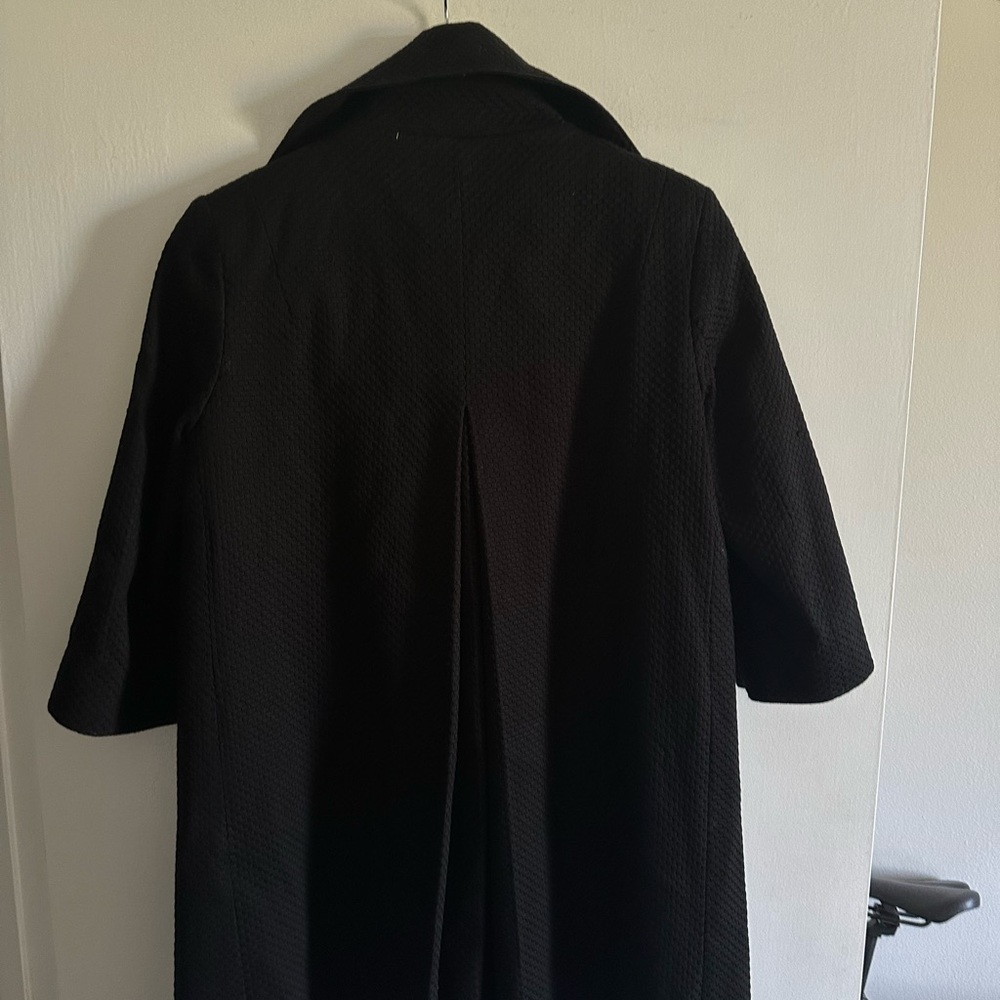 TAHARI Black Cotton Blend Textured 3/4 Sleeve Coat size XS - Picture 6 of 13